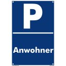 Verbotsschild Parkverbot - Anwohner - Warnhinweis 30 x 45 cm gelocht
