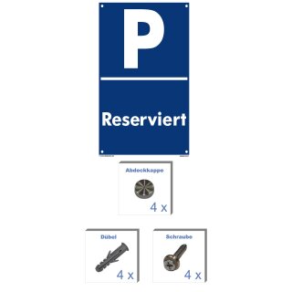 Verbotsschild Parkverbot - Reserviert - Warnhinweis 20 x 30 cm gelocht & Kit