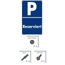 Verbotsschild Parkverbot - Reserviert - Warnhinweis 30 x 45 cm gelocht & Kit
