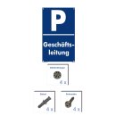 Verbotsschild Parkverbot - Geschäftsleitung - Warnhinweis 20 x 30 cm gelocht & Kit