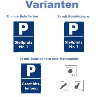 Verbotsschild Parkverbot - Stellplatz 1 - Warnhinweis