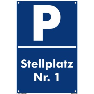 Verbotsschild Parkverbot - Stellplatz 1 - Warnhinweis 30 x 45 cm gelocht