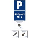 Verbotsschild Parkverbot - Stellplatz 2 - Warnhinweis 20 x 30 cm gelocht & Kit