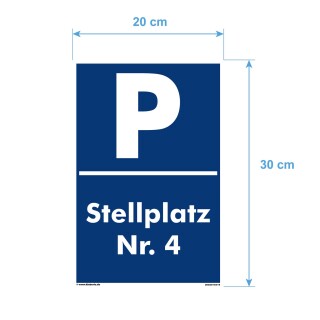 Verbotsschild Parkverbot - Stellplatz 4 - Warnhinweis 20 x 30 cm