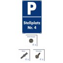 Verbotsschild Parkverbot - Stellplatz 4 - Warnhinweis 20 x 30 cm gelocht & Kit