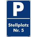 Verbotsschild Parkverbot - Stellplatz 5 - Warnhinweis 40 x 60 cm gelocht