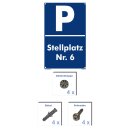 Verbotsschild Parkverbot - Stellplatz 6 - Warnhinweis 40 x 60 cm gelocht & Kit