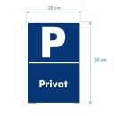 Verbotsschild Parkverbot - Privat - Warnhinweis 20 x 30 cm gelocht
