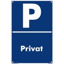 Verbotsschild Parkverbot - Privat - Warnhinweis 30 x 45 cm gelocht
