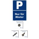 Verbotsschild Parkverbot - Nur für Mieter - Warnhinweis 20 x 30 cm gelocht & Kit