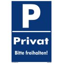 Privatparkplatz Schild - Privat Bitte freihalten - 30 x 45 cm Parken verboten Schild Privatgrundstück