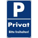 Privatparkplatz Schild - Privat Bitte freihalten - 40 x 60 cm mit Bohrlöchern Parken verboten Schild Privatgrundstück