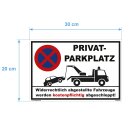 Verbotsschild Parkverbot - Privatparkplatz - Warnhinweis 20 x 30 cm