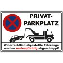 Verbotsschild Parkverbot - Privatparkplatz - Warnhinweis 30 x 45 cm gelocht