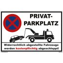 Verbotsschild Parkverbot - Privatparkplatz - Warnhinweis...