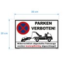 Verbotsschild Parkverbot - Parken verboten - Warnhinweis 20 x 30 cm gelocht