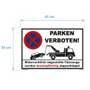 Verbotsschild Parkverbot - Parken verboten - Warnhinweis 30 x 45 cm
