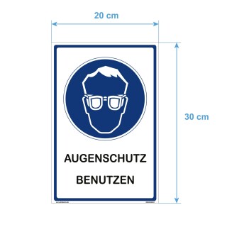 Hinweisschild Labor - Augenschutz benutzen - 20 x 30 cm gelocht Arbeitsbrille Schutzbrille Werkstatt Schild