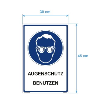 Hinweisschild Labor - Augenschutz benutzen - 30 x 45 cm Arbeitsbrille Schutzbrille Werkstatt Schild