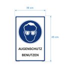 Hinweisschild Labor - Augenschutz benutzen - 30 x 45 cm gelocht Arbeitsbrille Schutzbrille Werkstatt Schild