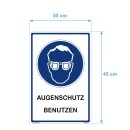 Hinweisschild Labor - Augenschutz benutzen - 30 x 45 cm gelocht & Kit Arbeitsbrille Schutzbrille Werkstatt Schild