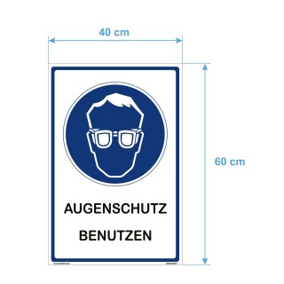 Hinweisschild Labor - Augenschutz benutzen - 40 x 60 cm gelocht Arbeitsbrille Schutzbrille Werkstatt Schild