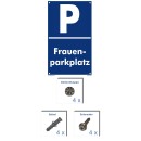 Verbotsschild Parkverbot - Frauenparkplatz - Warnhinweis 40 x 60 cm gelocht & Kit