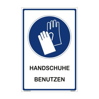 Hinweisschild Labor - Handschuhe benutzen - 20 x 30 cm Arbeitshandschuhe Gummihandschuh Werkstatt