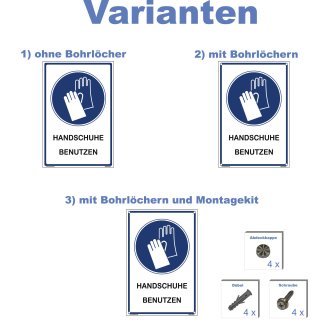 Hinweisschild Labor - Handschuhe benutzen - 20 x 30 cm gelocht & Kit Arbeitshandschuhe Gummihandschuh Werkstatt