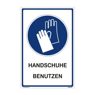 Hinweisschild Labor - Handschuhe benutzen - 30 x 45 cm gelocht & Kit Arbeitshandschuhe Gummihandschuh Werkstatt