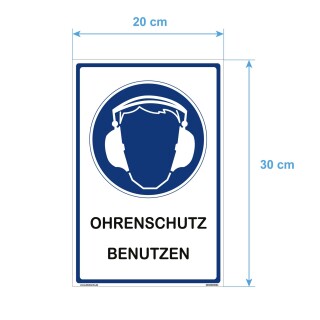 Hinweisschild Labor - Ohrenschutz benutzen - 20 x 30 cm Gehörschutz Arbeit Lärmschutz Kopfhörer