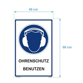 Hinweisschild Labor - Ohrenschutz benutzen - 40 x 60 cm Gehörschutz Arbeit Lärmschutz Kopfhörer