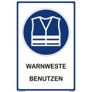 Hinweisschild - Warnweste benutzen - Sicherheitsweste Schutzweste Arbeitsweste Warnjacke Werkstatt