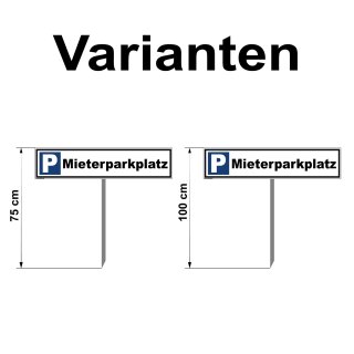 Parkplatzschild - Mieterparkplatz - Warnhinweis