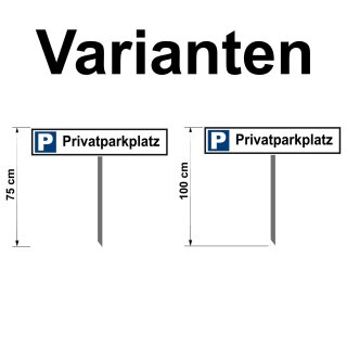 Parkplatzschild - Privatparkplatz - Warnhinweis