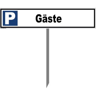 Parkplatzschild - Gäste - Warnhinweis Pfosten 100 cm
