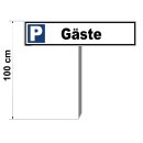 Parkplatzschild - Gäste - 52 x 11 cm mit Einschlagpfosten Verbotsschild Parkverbot Parkverbotsschild Verkehrs-Schilder Einfahrt freihalten parken verboten