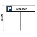 Parkplatzschild - Besucher - 52 x 11 cm mit Einschlagpfosten Verbotsschild Parkverbot Parkverbotsschild Verkehrs-Schilder Einfahrt freihalten parken verboten