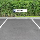 Parkplatzschild - Besucher - 52 x 11 cm mit Einschlagpfosten Verbotsschild Parkverbot Parkverbotsschild Einfahrt freihalten parken verboten