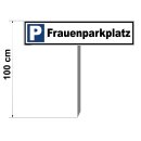 Parkplatzschild - Frauenparkplatz - 52 x 11 cm mit Einschlagpfosten Verbotsschild Parkverbot Parkverbotsschild Verkehrs-Schilder Einfahrt freihalten parken verboten