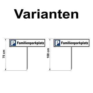 Parkplatzschild - Familienparkplatz - Warnhinweis