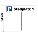 Parkplatzschild - Stellplatz 1 - 52 x 11 cm mit Einschlagpfosten Verbotsschild Parkverbot Parkverbotsschild Einfahrt freihalten parken verboten