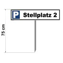 Parkplatzschild - Stellplatz 2 - 52 x 11 cm mit Einschlagpfosten Verbotsschild Parkverbot Parkverbotsschild Verkehrs-Schilder Einfahrt freihalten parken verboten