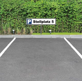 Parkplatzschild - Stellplatz 5 - Warnhinweis Pfosten 75 cm