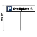 Parkplatzschild - Stellplatz 6 - 52 x 11 cm mit Einschlagpfosten Verbotsschild Parkverbot Parkverbotsschild Verkehrs-Schilder Einfahrt freihalten parken verboten