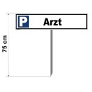 Parkplatzschild - Arzt - 52 x 11 cm mit Einschlagpfosten Verbotsschild Parkverbot Parkverbotsschild Verkehrs-Schilder Einfahrt freihalten parken verboten
