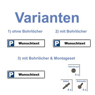 Parkplatzschild - Wunschtext - Verbotsschild Parkverbot