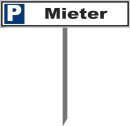 Parkplatzschild - Mieter - 52 x 11 cm mit Einschlagpfosten Verbotsschild Parkverbot Parkverbotsschild Einfahrt freihalten parken verboten