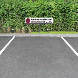 Parken Verboten-Schild Aus Aluminium – 25x35 Cm, Reflektierend, Mit 70 Cm Pfosten, UV- & Wasserfest
