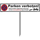 Parkplatzschild - Parken verboten! - 52 x 11 cm mit...